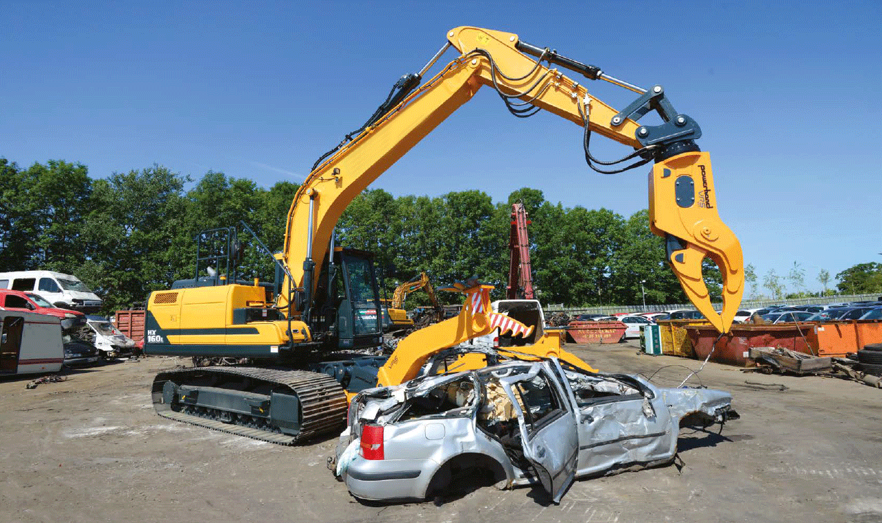Der Powerhand VRS im Einsatz beim Fahrzeugrecycling