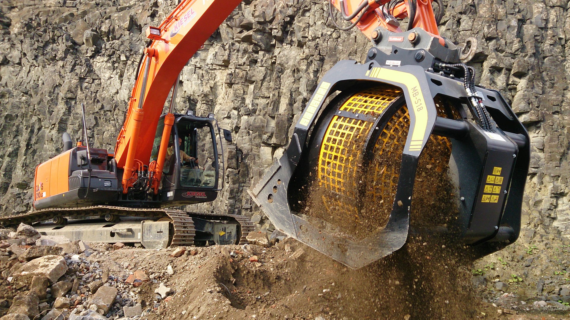 mb crusher sieblöffel für bagger und lader